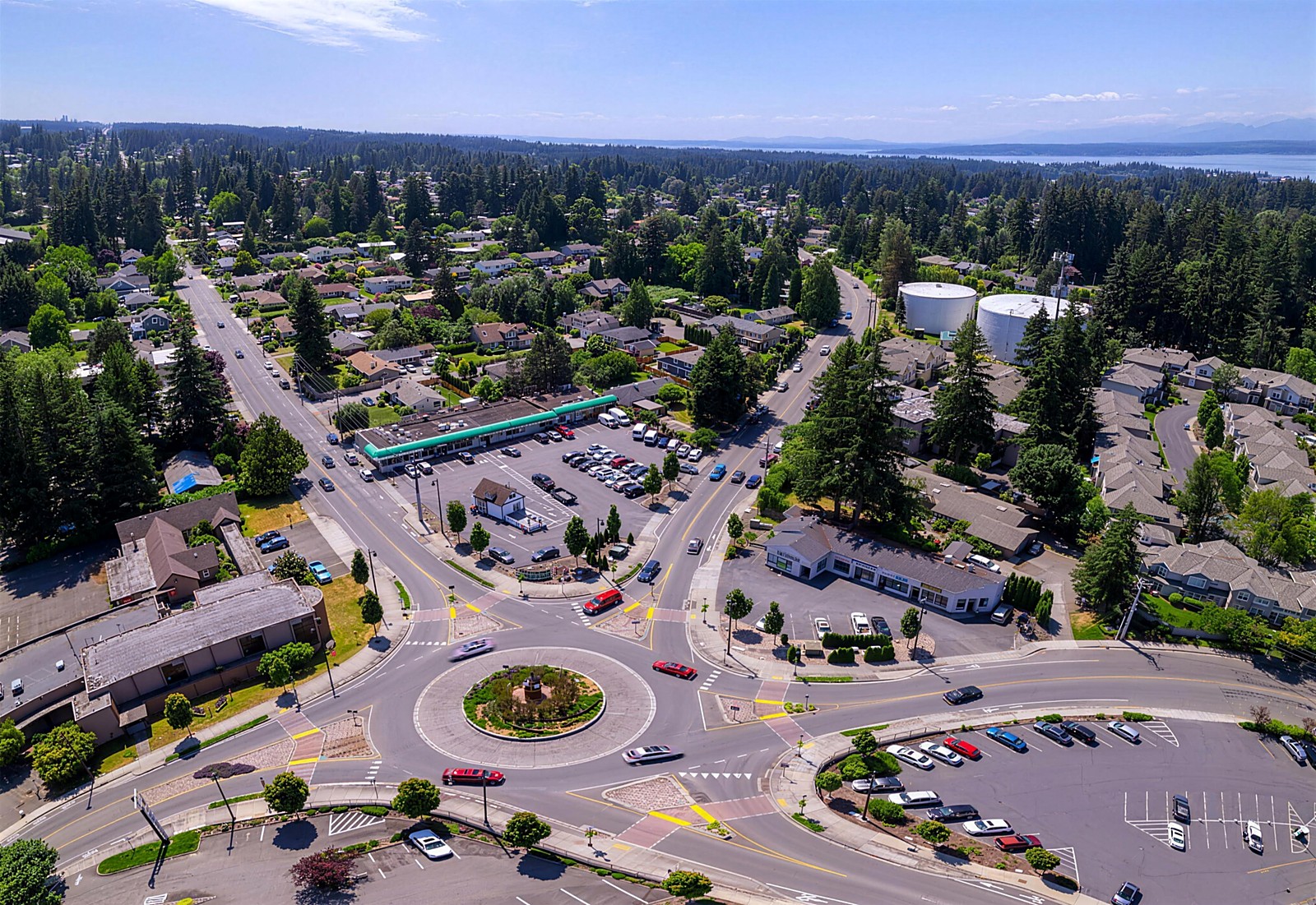 Bowdoin Way neighborhood center and roundabout in Edmonds